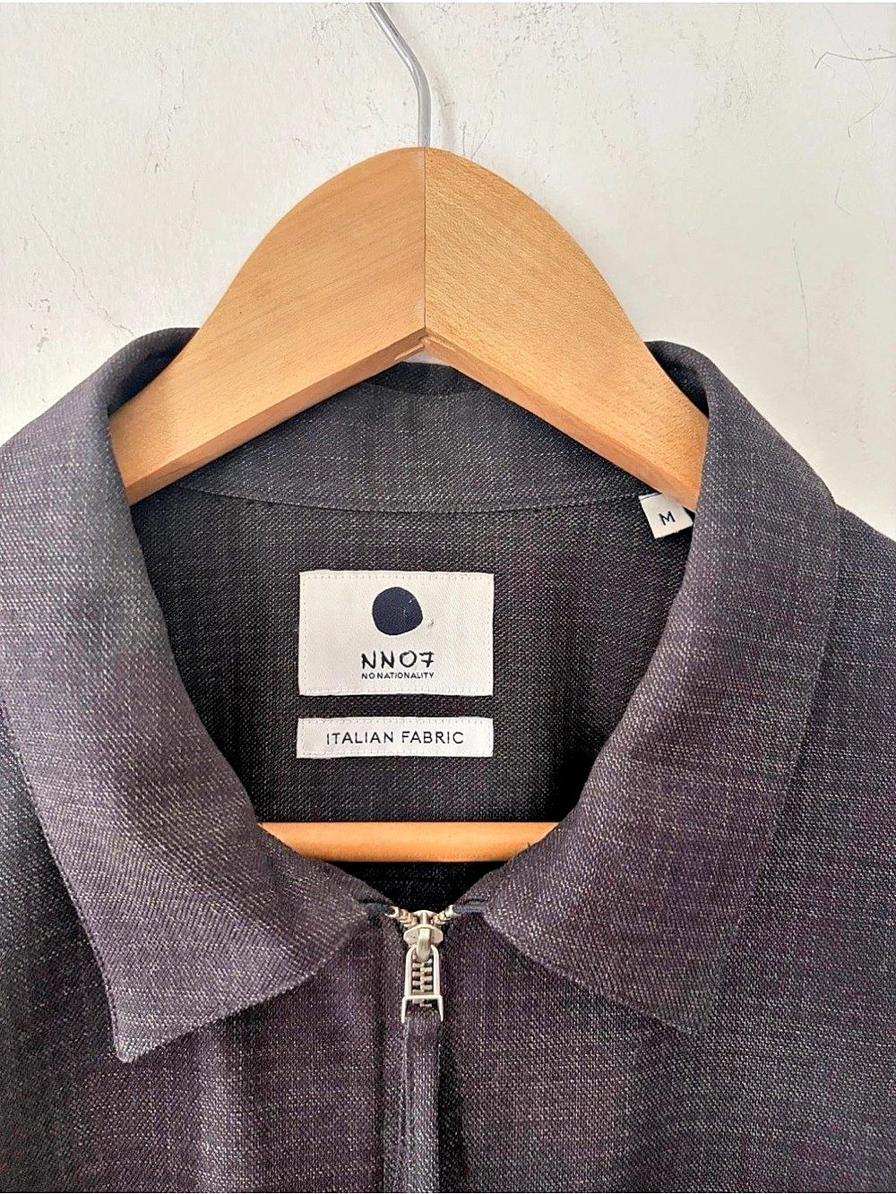 NNO7 Dress Zip Shirt Wool Zip Shirt in Black Size Medium Like New - Picture 4 of 8
